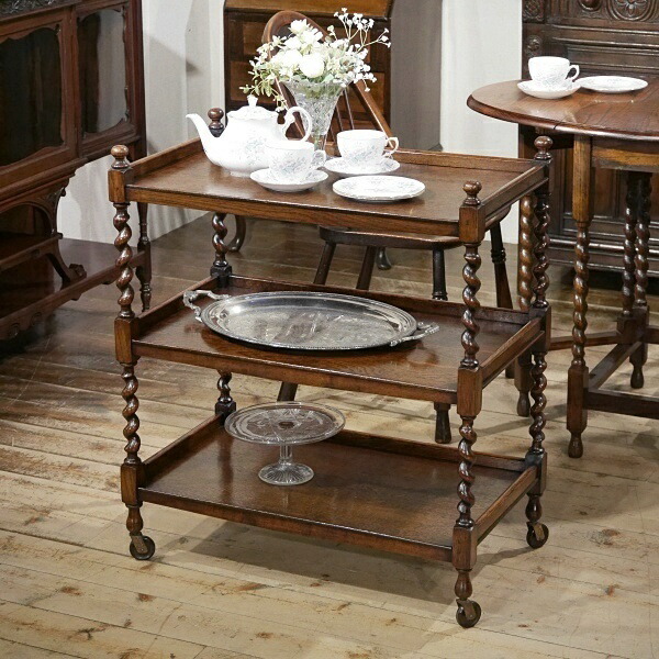 管301☆三越家具☆ブルージュ☆アンティーク☆八角ワゴン 管301☆三越