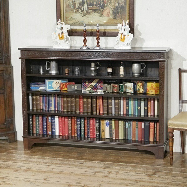楽天市場】英国イギリスアンティーク家具 ブックケース 書棚本棚 彫刻