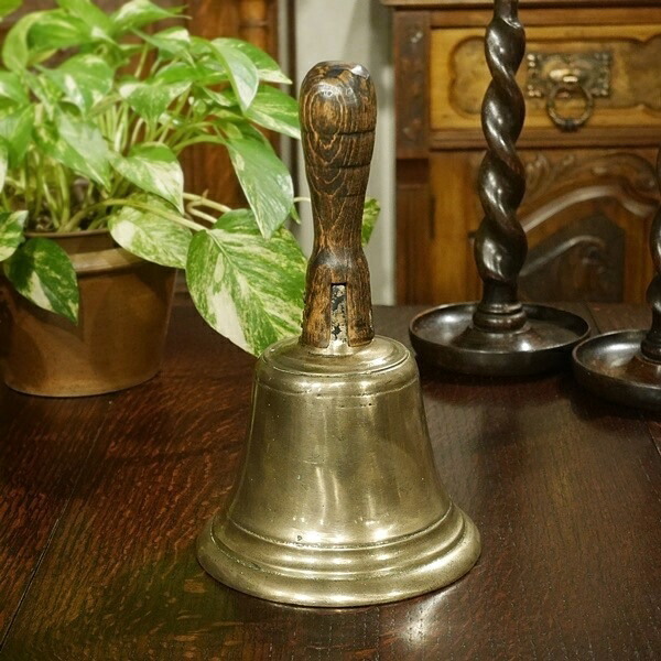 英国アンティーク 1910年代 大きなハンドベル Bell 真鍮製 ブラス S081