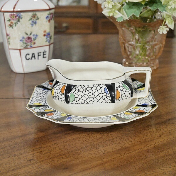 連合王国連合王国アンティーク DECO CLEAMER \u0026 DISH デコクリーマー＆ディシュセット DEVON FIELDING 1920年月日 S193