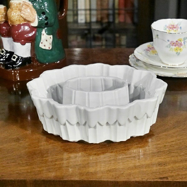 英国イギリス アンティーク SHELLEY社製 ゼリーモールド 1920年代 JELLY MOULD シェリー 陶器製 CECILシリーズ S234|Q’S ANTIQUES