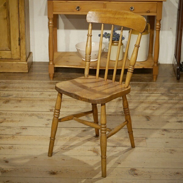 楽天市場】英国アンティークスタイル オーク材 スラットバックチェア