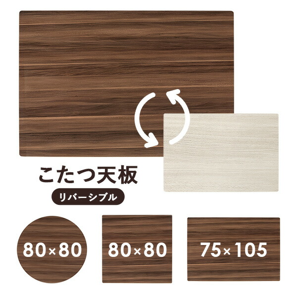 こたつ天板のみ 105cm×75cm 長方形 交換用 炬燵用上板 木目柄 UV