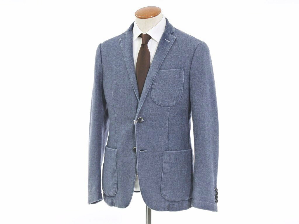 中古 状態ランクb Pt05 ソリード 高級ブランド Solido メンズ ガーメントダイ ウール Blu トラッド ソリード カジュアルジャケット ガーメントダイ スモークブルー系 W リタリオリブロ タリアトーレ サイズ2 ブランド古着 Blu A W 状態ランクb