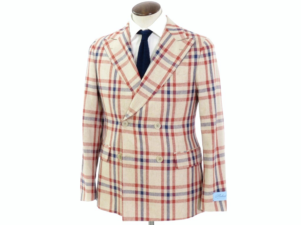 新品アウトレット ベルベスト Belvest チェック柄 シルク シルク 4つボタン ダブルジャケット ベージュ チェック柄 サイズ50 4つボタン Bei S S 状態ランクn メンズ 2102bpd リタリオリブロ 新品アウトレット Belvest ベルベスト
