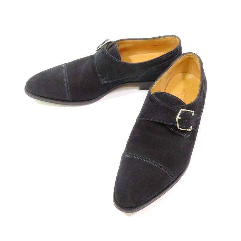 楽天市場 中古 ジョンロブ John Lobb Brentwood スエード シングルモンク ドレスシューズ ネイビー サイズ8 E Nvy S S A W 状態ランクb メンズ 9556 リタリオリブロ