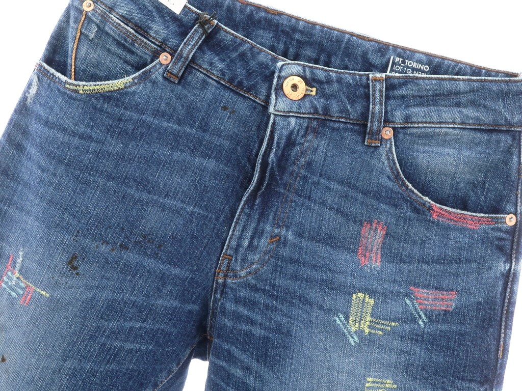 【楽天市場】【新品】ピーティートリノ デニム PT TORINO DENIM SOUL リペア加工 ストレッチ デニムパンツ ブルー【サイズ