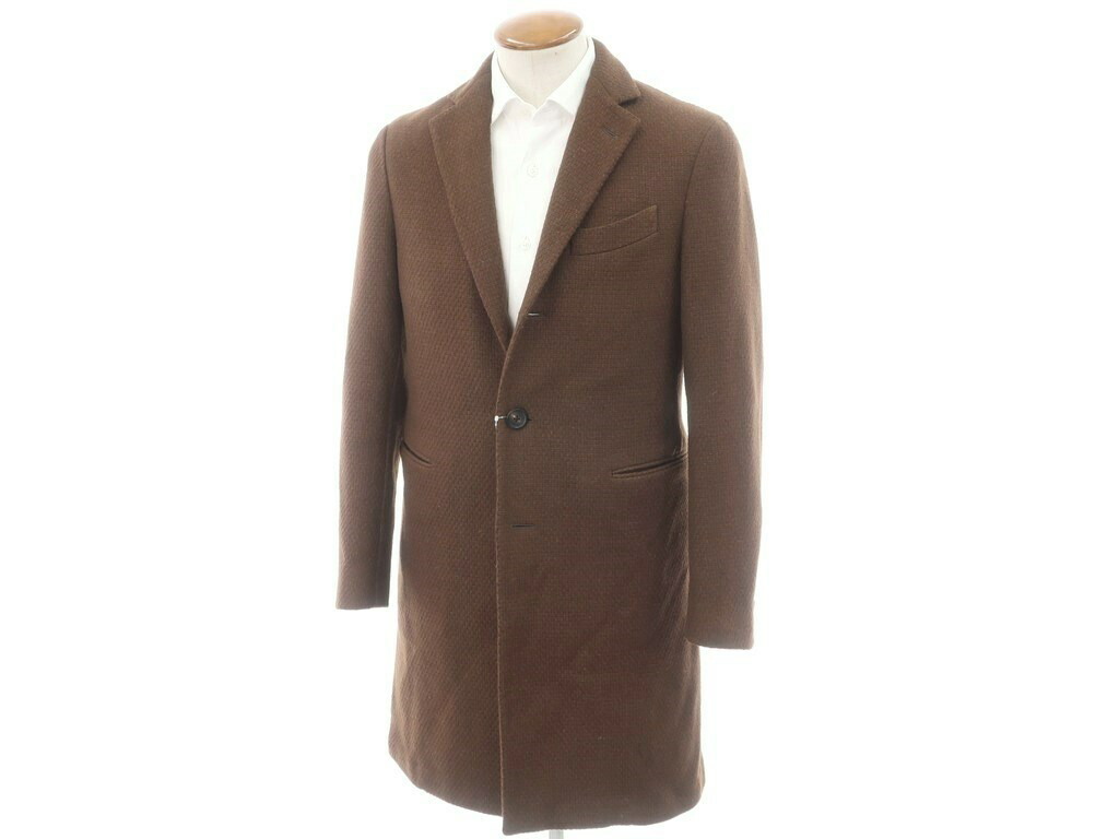 中古 ラルディーニ Lardini ウールナイロン チェスターフィールドコート ブラウン サイズ48 Brw A W 状態ランクb メンズ 2110apd Wdcolledge Com