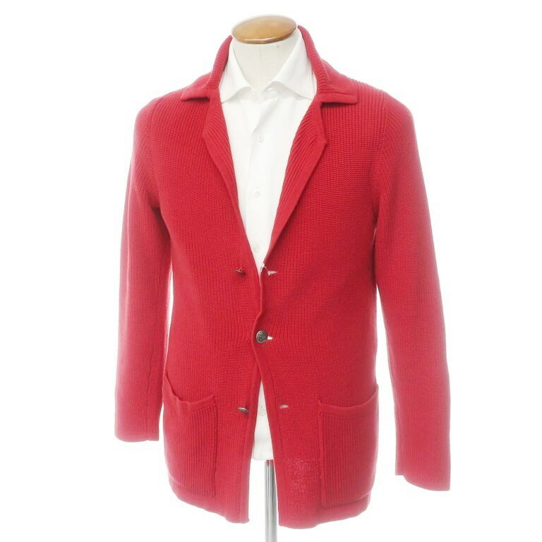 中古 ラルディーニ Lardini 中央ゲージ 骨付きあばら肉編み 綿織物 ジャンバー カーディガン 丹赤 号m Red S S 形勢位置付けb メンズ 中古 Lardini ラルディーニ ジャケット カーディガン M レッド Giroveloce It