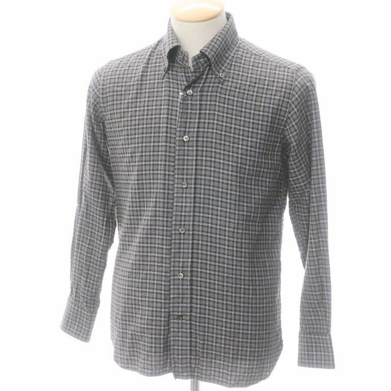 中古 オリアン Orian コットン チェック ボタンダウンシャツ グレー ラベンダー ブラウン サイズs Gry S S A W 状態ランクb メンズ Bouncesociety Com