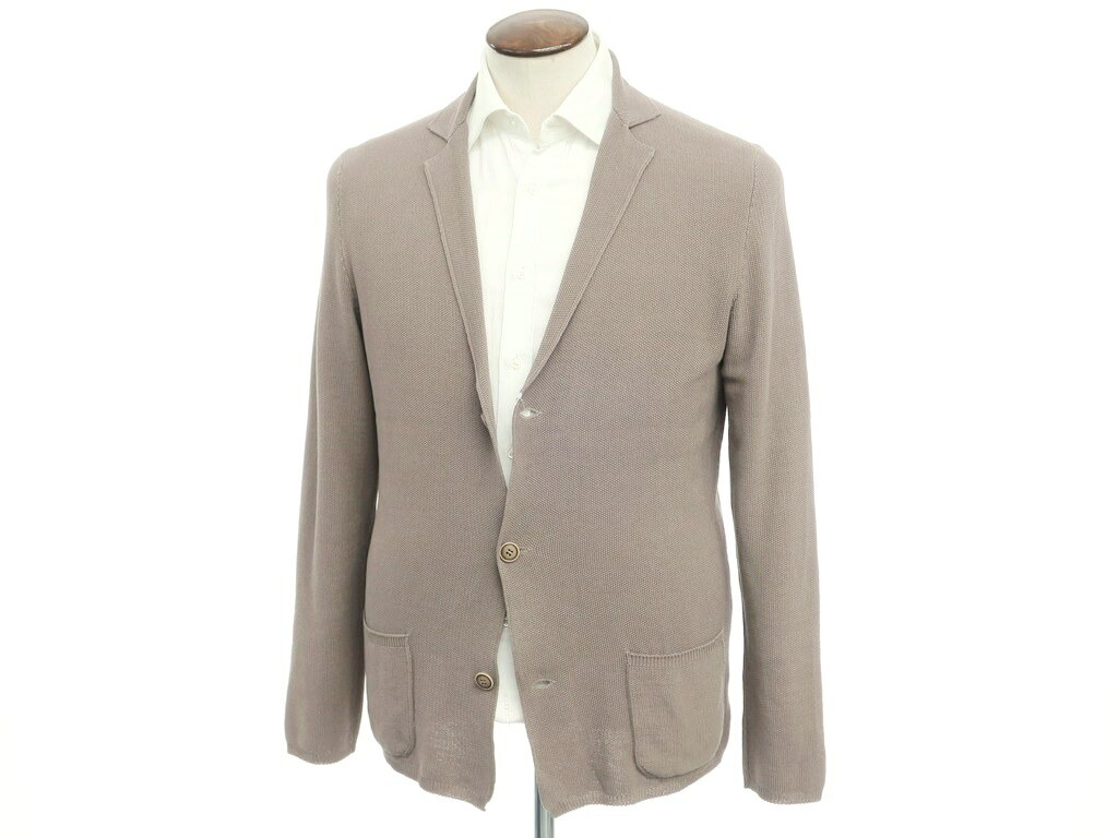 中古 グランサッソ Gran Sasso コットン鹿の子 ジャンバー種類カーディガン トープ 大きさ50 Gry S S あり方格a メンズ Lisgal Com