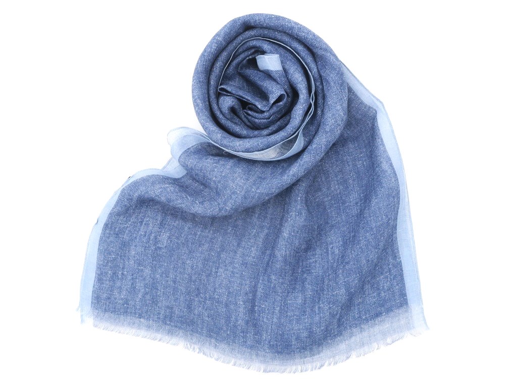 【新品】ブリューワーBREUERリネンプリントストールブルー系【サイズ−】【BLU】【S/S】【状態ランクN】【メンズ】