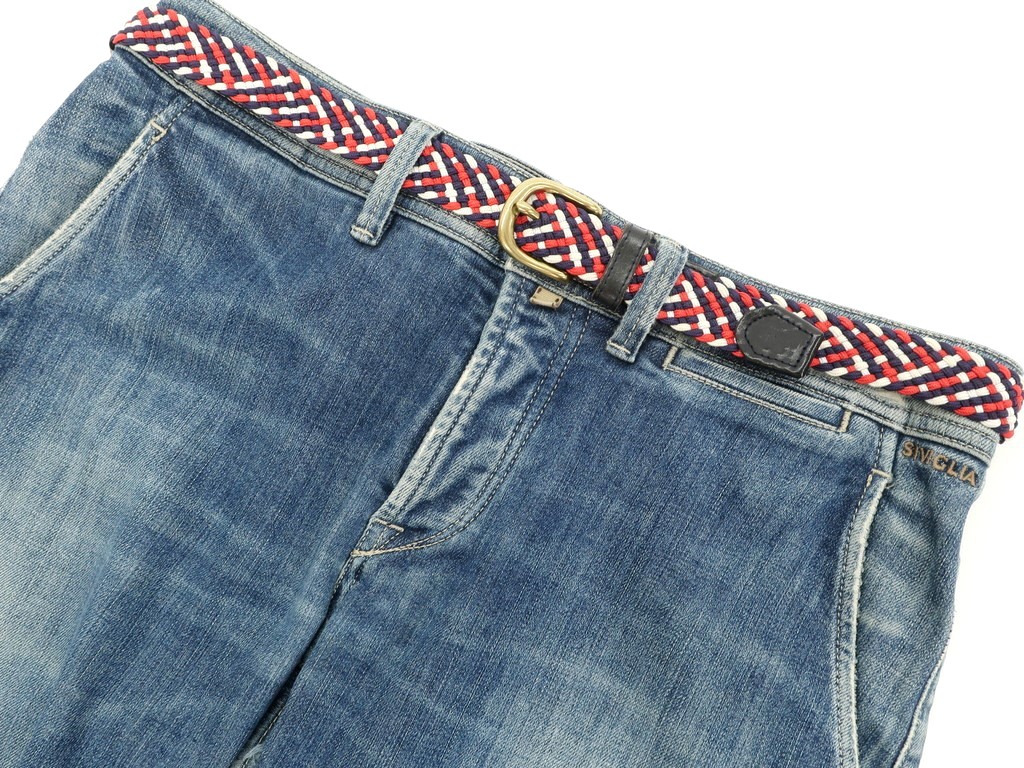 【中古】アールエルシーリージェントRLCREGENTトリコロールメッシュベルトレッド×ネイビー×ホワイト【サイズ表記な