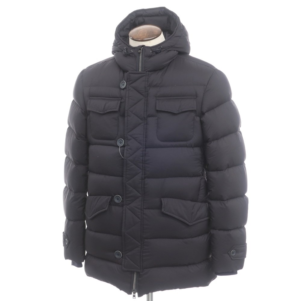 【楽天市場】【中古】ヘルノ Herno ナイロン フーデッド ダウンコート ネイビー【サイズ50】【NVY】【A/W】【状態ランクB】【メンズ ...