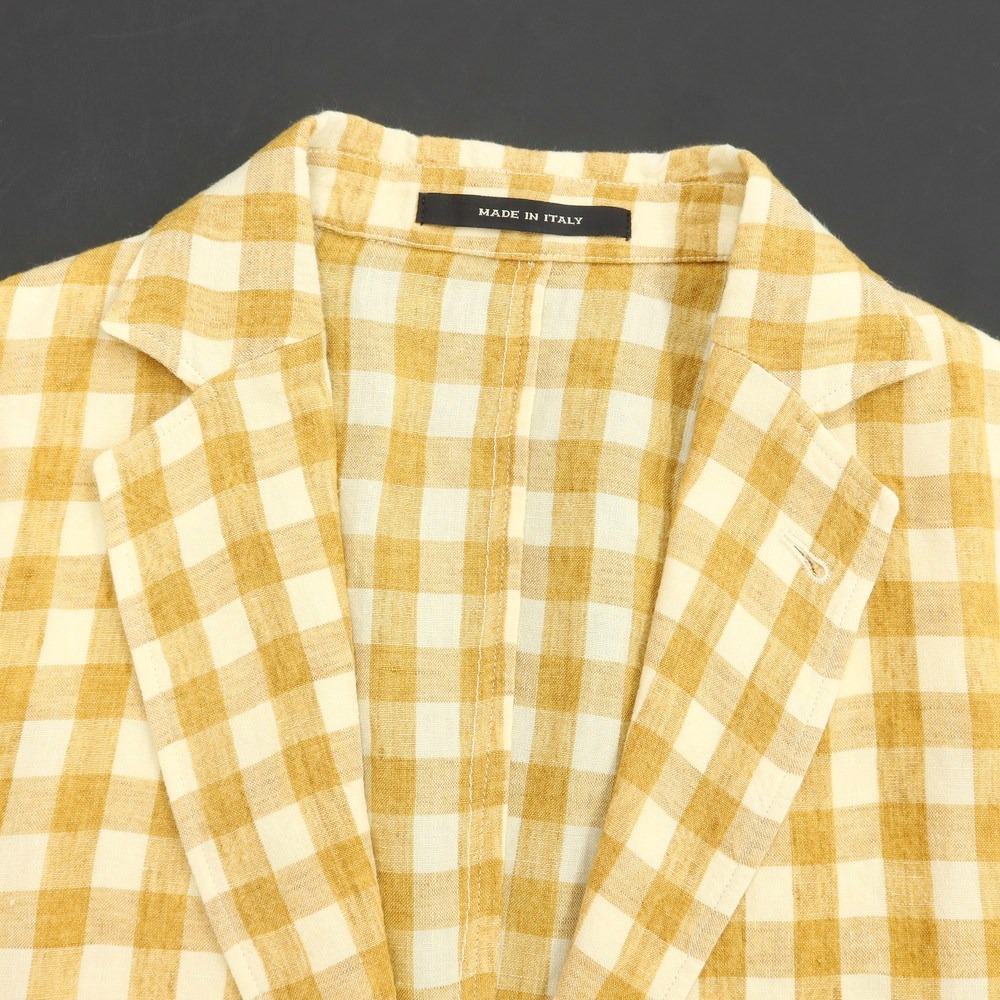 店舗 タリアトーレ TAGLIATORE リネン チェック アンコン ジャケット