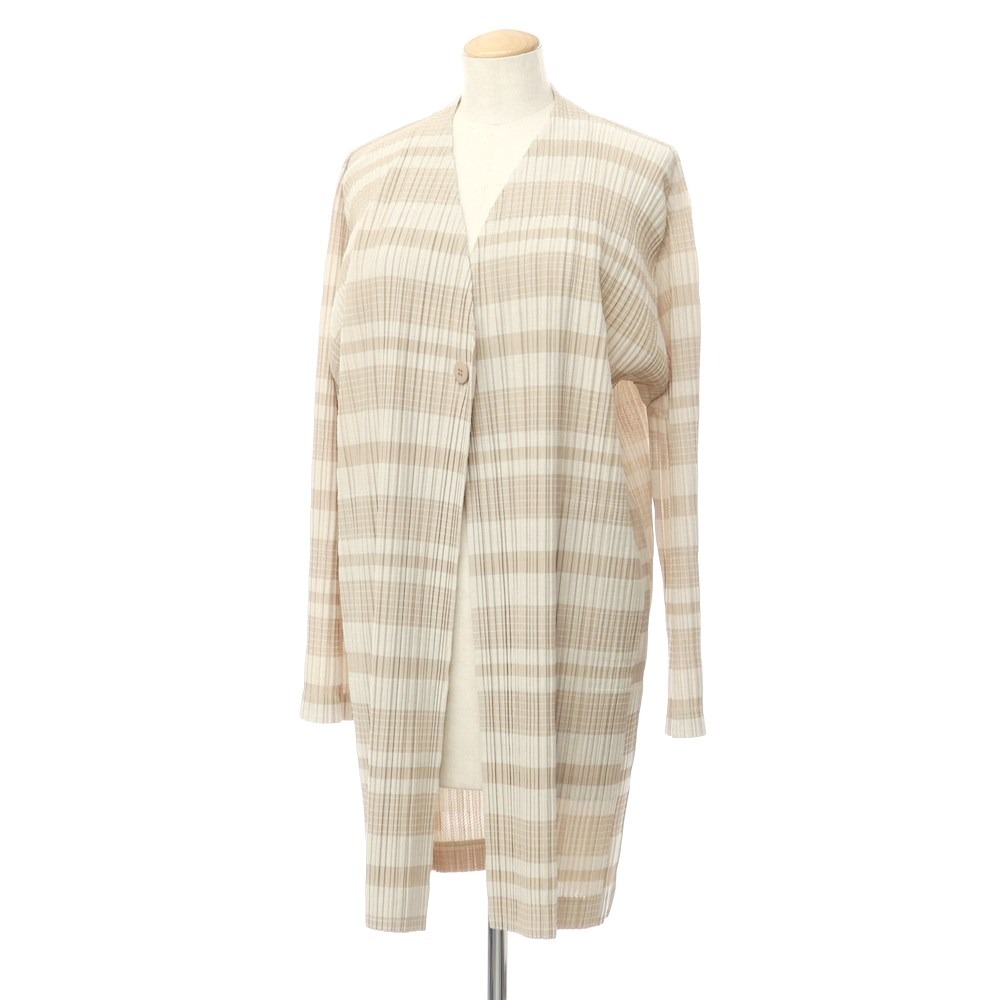 【中古】プリーツプリーズ PLEATS PLEASE 2024年春夏 プリーツ加工 ジャケット ベージュ【サイズ表記なし（L位）】【BEI】【S/S】【状態ランクA】【レディース】【759393】[EPD]