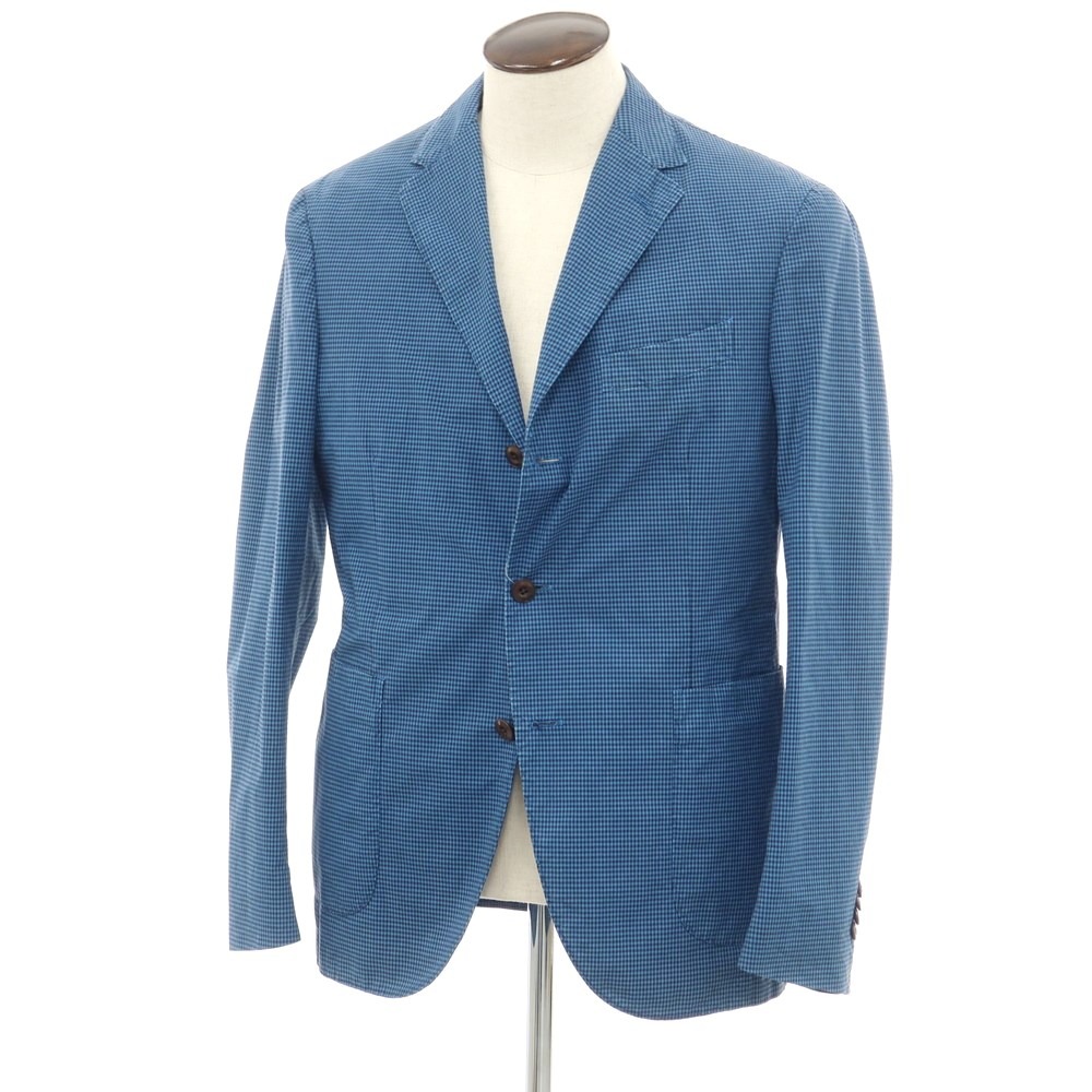 【中古】ボリオリ BOGLIOLI コットン チェック 3B カジュアルジャケット ブルーxネイビー【サイズ50】【メンズ】 楽天市場】【中古】ボリオリ BOGLIOLI コットン チェック 3B