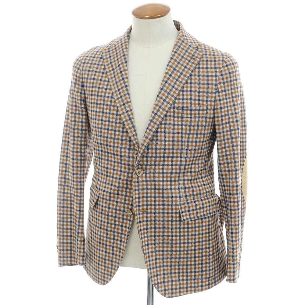 【中古】タリアトーレ TAGLIATORE ポリエステル綿織物 2B 心地好い上衣 ベージュx赤銅色【大きさ48】【BEI】【S/S】【物質の状態序列付けるB】【メンズ】【759095】