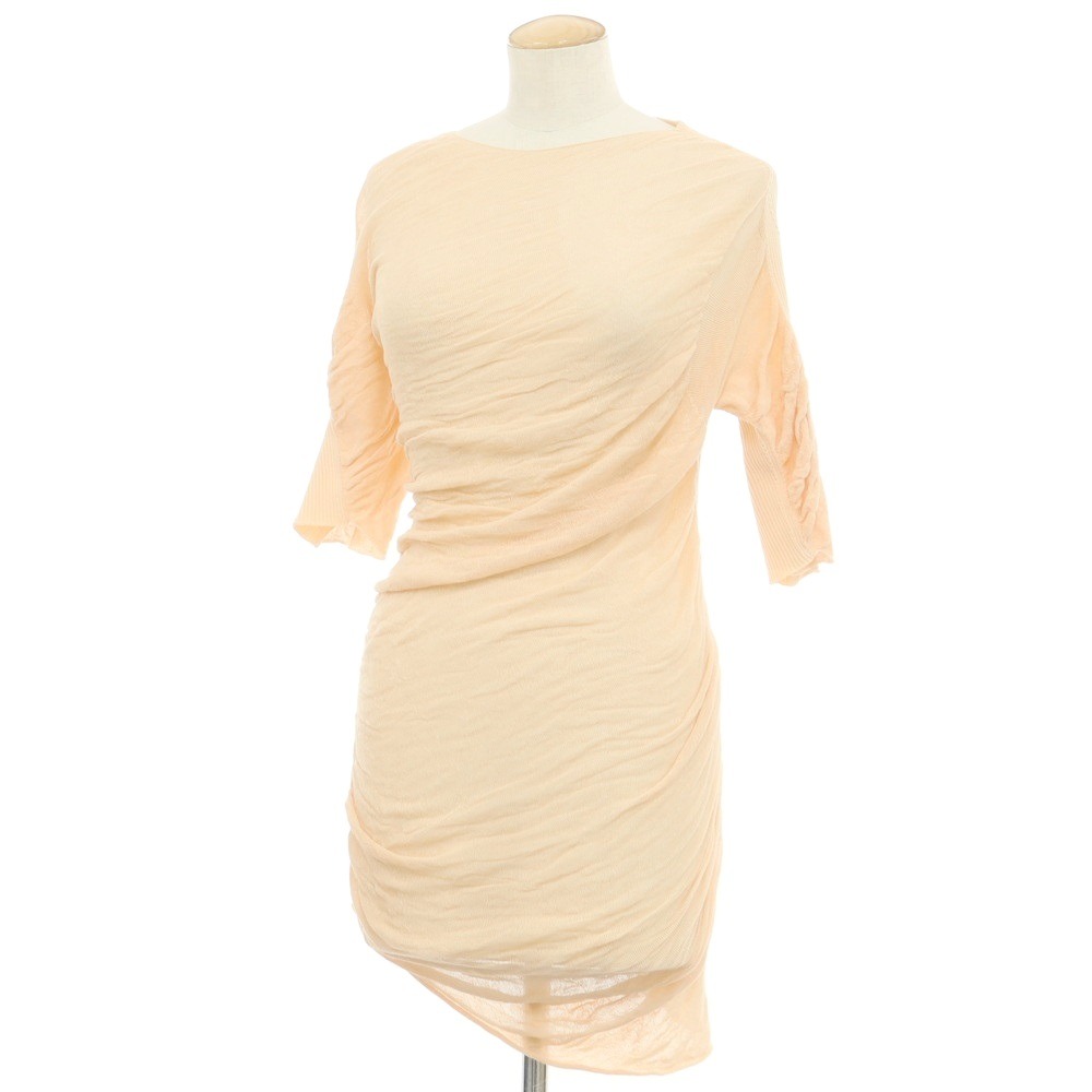 【中古】イッセイミヤケ ISSEY MIYAKE 2024年春夏 AMBIGUOUS アシンメトリー チュニック ライトオレンジ系【サイズ表記なし（L位）】【ORG】【S/S】【状態ランクA】【レディース】【759088】[EPD]