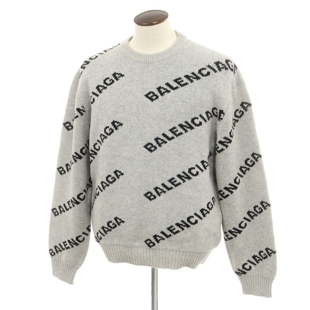 BALENCIAGA◆エンブロイダリ-/セーター(薄手)/38/ウール/ブラック/518125 Balenciaga ロゴ セーター | ブラック | FARFETCH JP