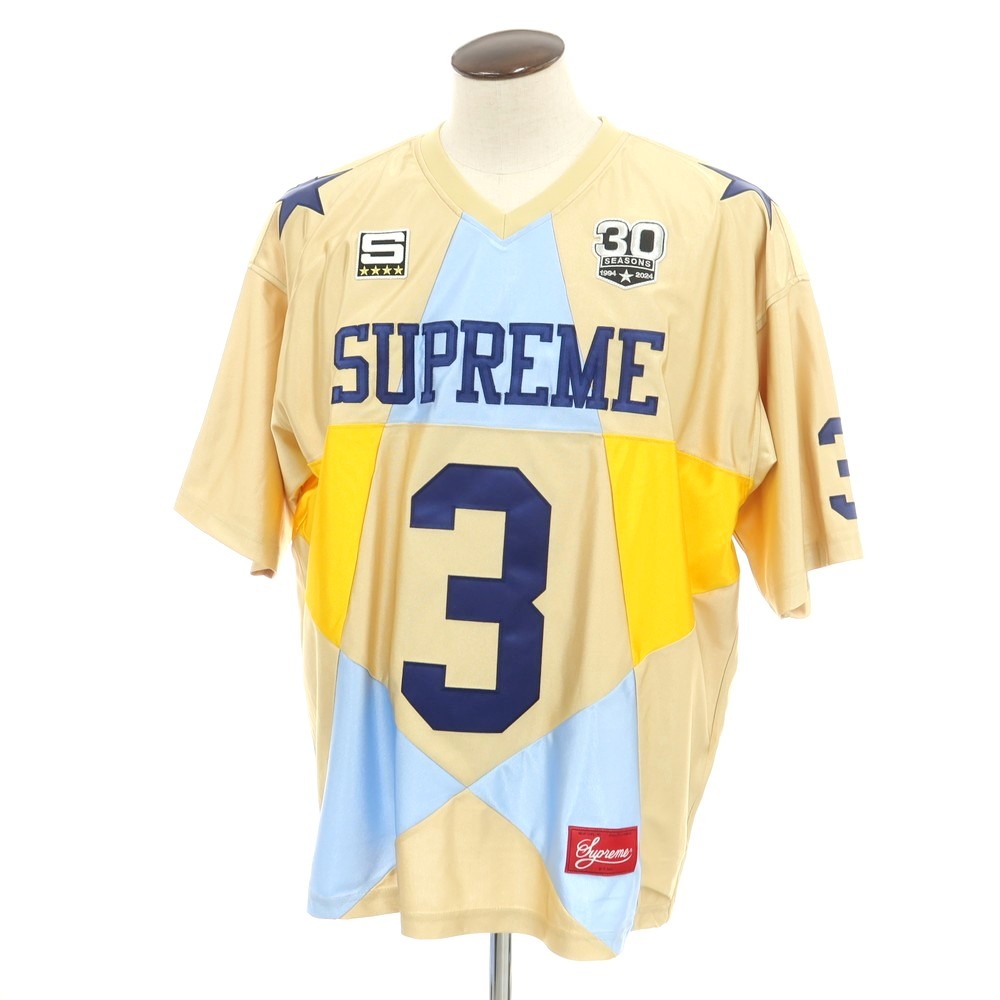 【中古】シュプリーム Supreme 2024年秋冬 Star Football Jersey ポリエステル 半袖Ｔシャツ ゴールド【大きさL】【GLD】【S/S】【物質の状態位置づけるA】【メンズ】【758795】