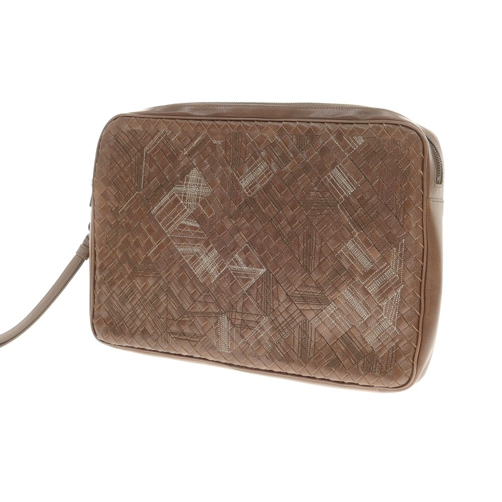 【中古】ボッテガヴェネタ BOTTEGAVENETA なめし革 イントレチャート クラッチペダル御徒面子 赤銅色【W34xH24xD3.8】【BRW】【S/S/A/W】【物質の状態序列付けるA】【メンズ】【758790】[DPD]