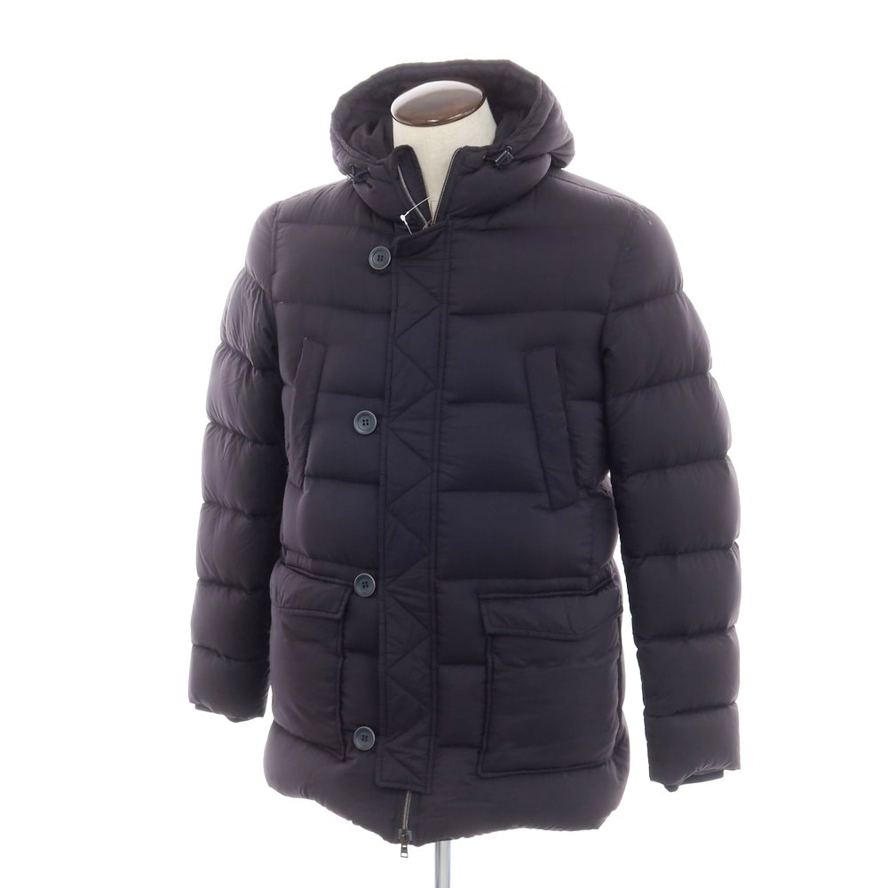【楽天市場】【中古】ヘルノ Herno ナイロン ジップアップ ダウンジャケット ネイビー【サイズ48】【NVY】【A/W】【状態ランクB ...