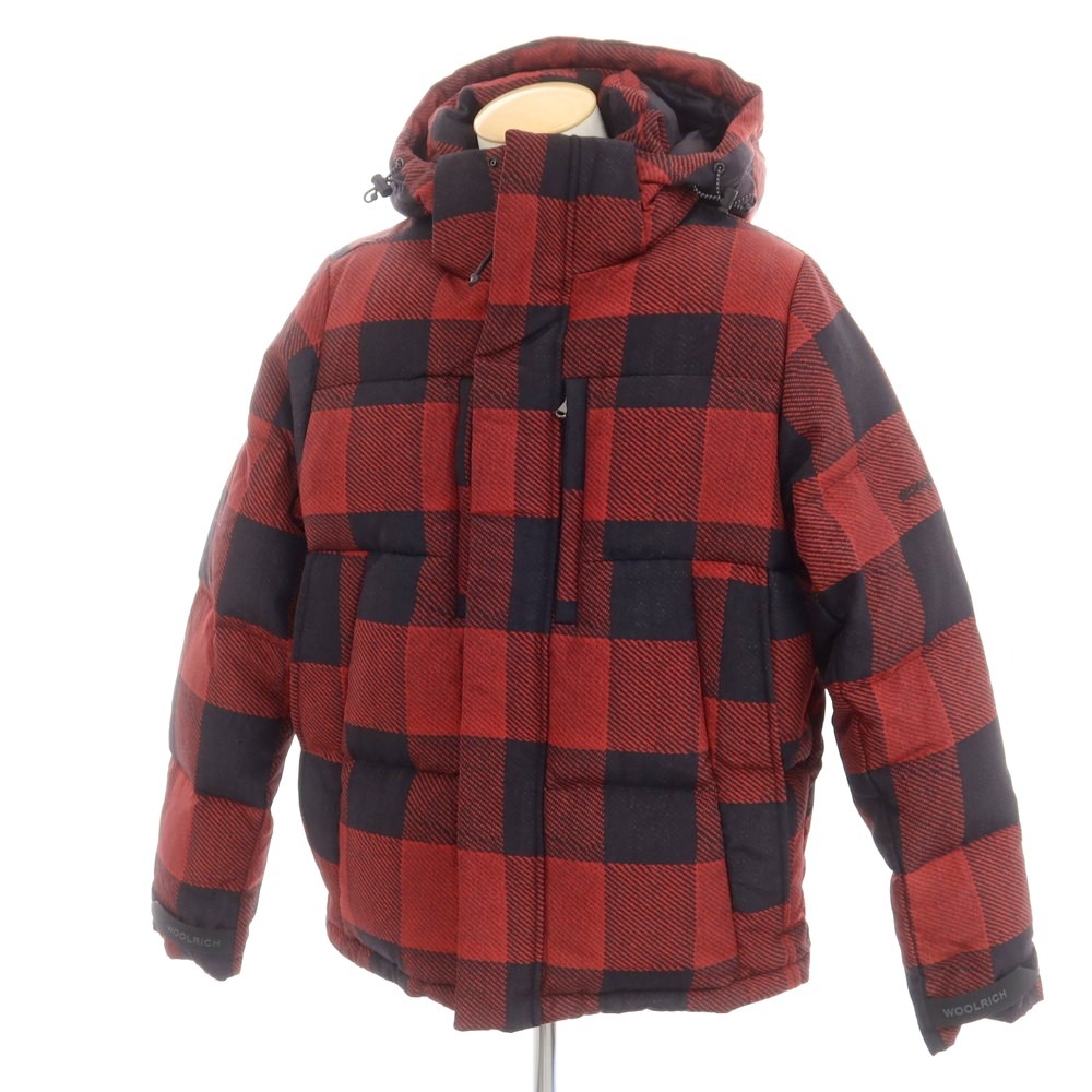 【中古】ウールリッチ WOOLRICH 2024年秋冬 Black Label ナイロン チェック ダウンジャケット レッドxブラック【サイズXS】【RED】【A/W】【状態ランクA】【メンズ】【758778】[EPD]