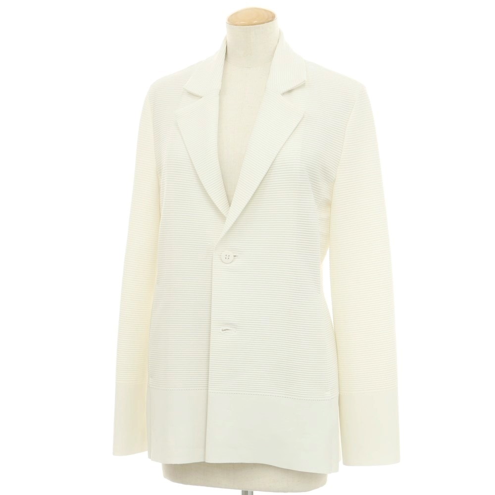 【中古】イッセイミヤケ ISSEY MIYAKE 2024年秋冬 ポリエステル系 2つボタン カジュアルジャケット ホワイト【サイズ表記なし（L位）】【WHT】【S/S】【状態ランクB】【レディース】【758777】[EPD]