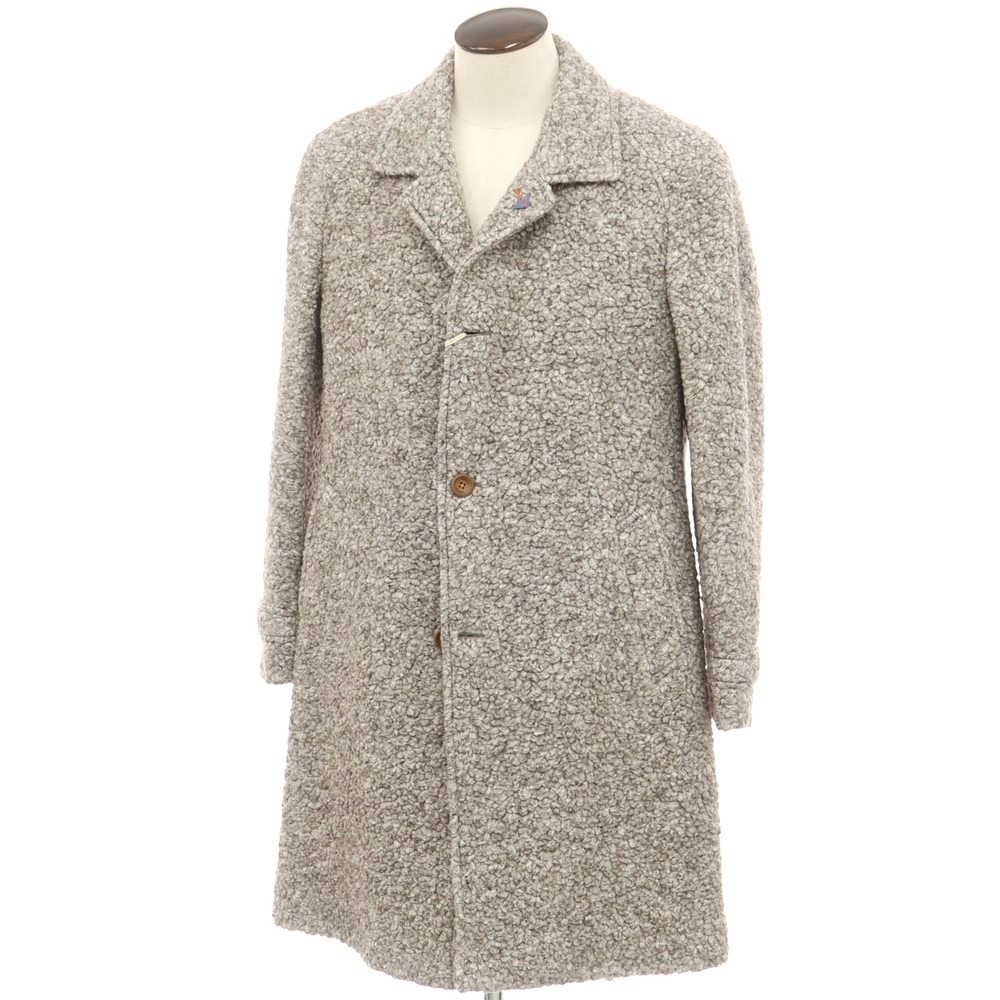 【SALE10%OFF/返品不可】【中古】オラッツィオ Orazio コットンウールポリエステル ステンカラーコート ホワイトxダークブラウン【サイズ50】【GRY】【A/W】【状態ランクA】【メンズ】【749875】[EPD]｜リタリオリブロ