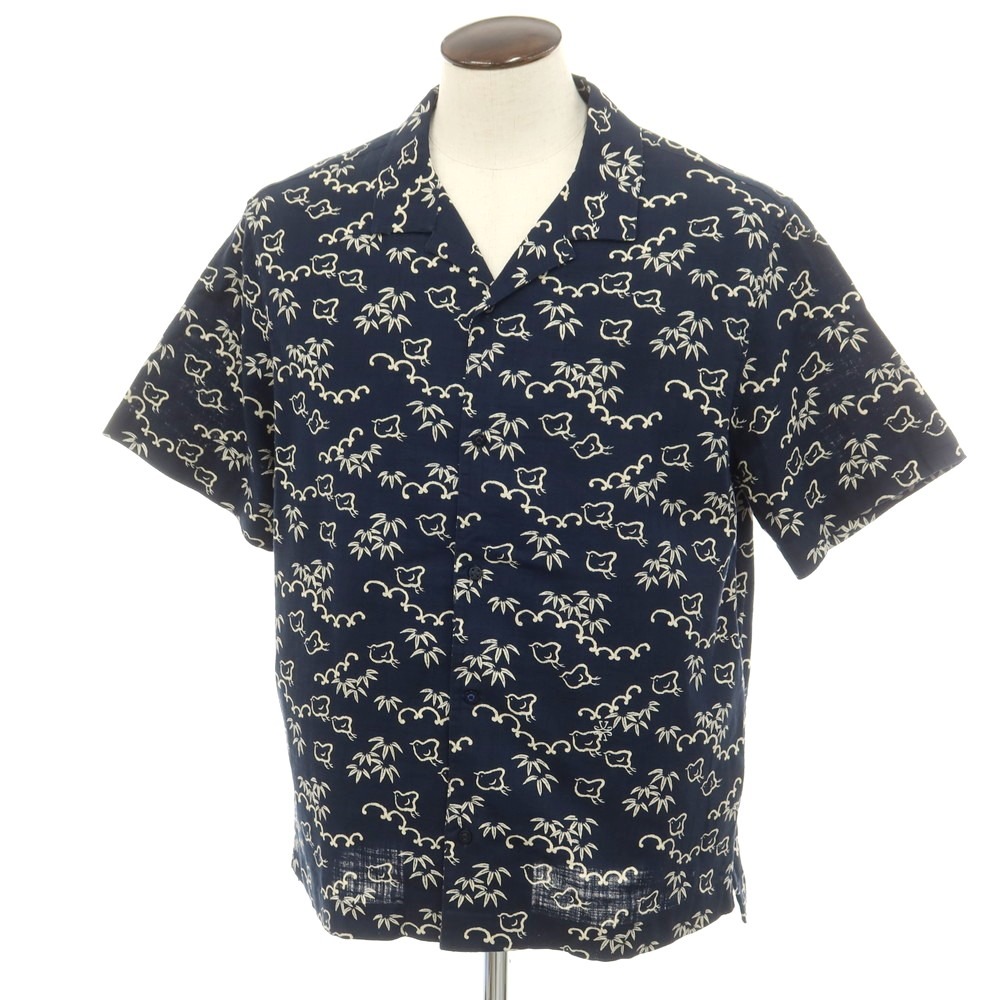 【新品】ヤコブコーエン JACOB COHEN コットン オープンカラー 半袖シャツ ネイビー【サイズXXL】【NVY】【S/S】【状態ランクN】【メンズ】【749692】[EPD]