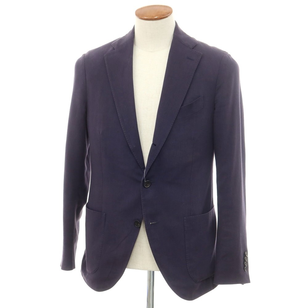 【中古】ラルディーニ LARDINI ウールコットン 3つボタン テーラードジャケット ネイビー【サイズ46】【NVY】【S/S】【状態ランクC】【メンズ】【749593】[EPD]