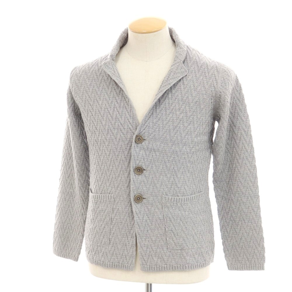 【新品】パニカーレ PANICALE ミドルゲージ コットン ジャケット型 カーディガン グレー【サイズ44】【GRY】【S/S】【状態ランクN】【メンズ】【749582】[DPD]