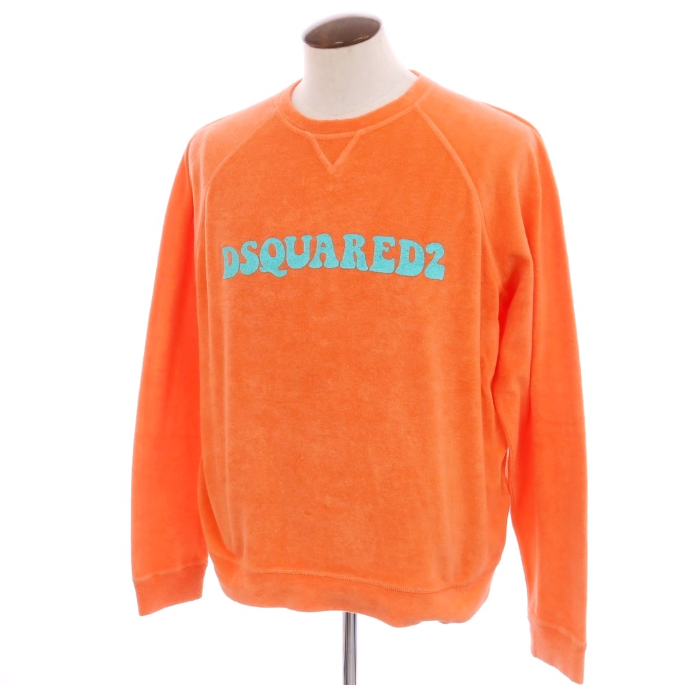 【SALE10%OFF/返品不可】【新品】ディースクエアード DSQUARED2 コットンナイロン パイル クルーネック スウェット アプリコットオレンジ【サイズL】【ORG】【S/S/A/W】【状態ランクN】【メンズ】【749497】[EPD]｜リタリオリブロ