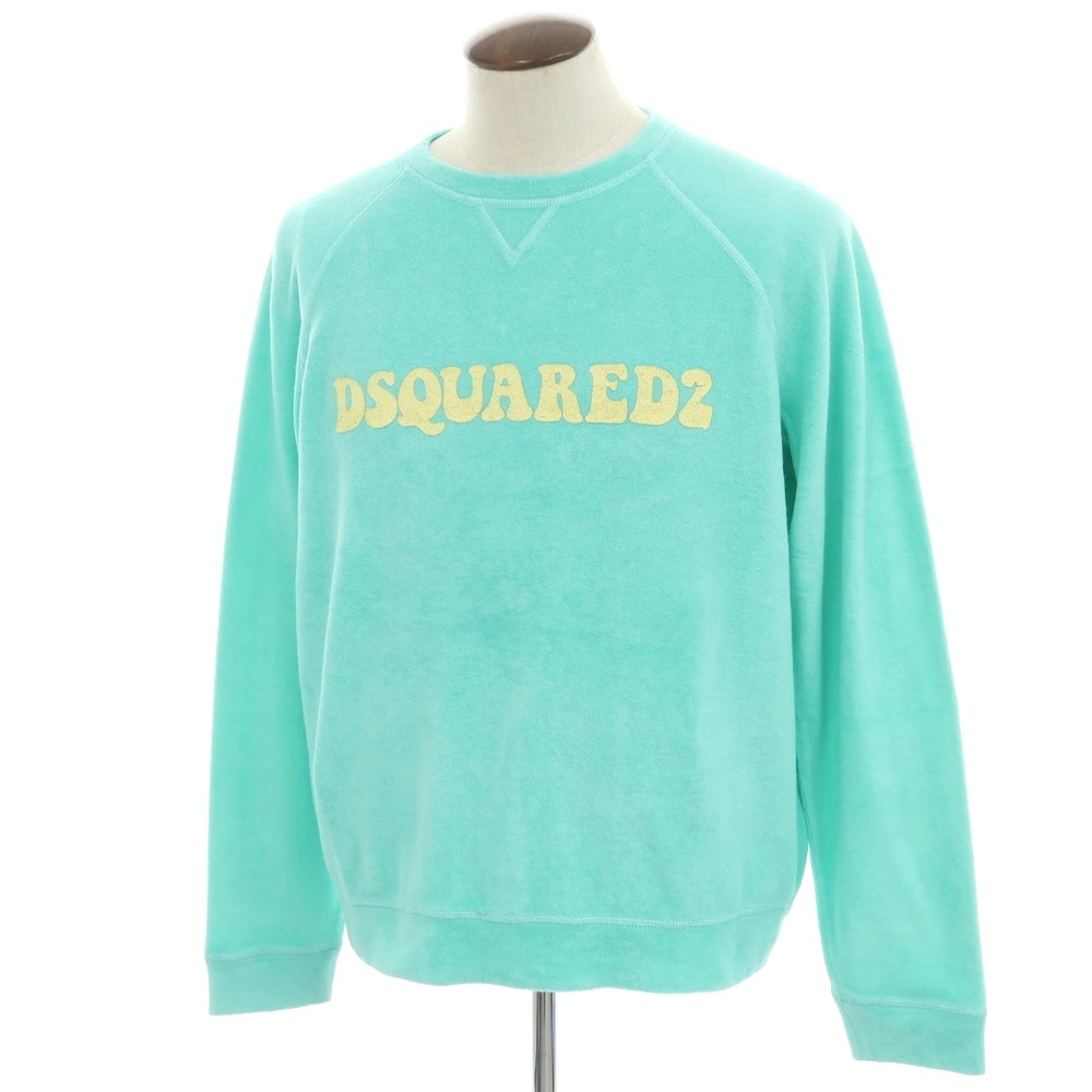 【新品】ディースクエアード DSQUARED2 コットンナイロン パイル クルーネック スウェット ミント【サイズL】【GRN】【S/S/A/W】【状態ランクN】【メンズ】【749497】[DPD]