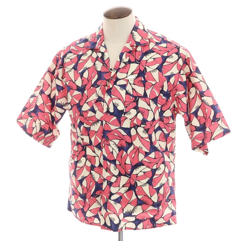 【新品】ディースクエアード DSQUARED2 コットン オープンカラー 半袖シャツ ピンクxネイビー【サイズ50】【PNK】【S/S】【状態ランクN】【メンズ】【749497】[DPD]