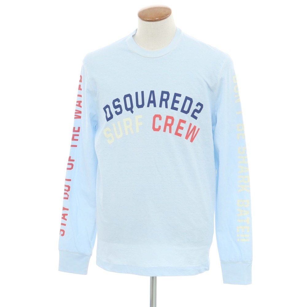 【新品逃げ道】ディースクエアード DSQUARED2 綿織物 労働者の一団のど首 長袖Ｔシャツ 点火装置青色【大きさM】【BLU】【S/S/A/W】【物質の状態価値づけるN-】【メンズ】【749493】