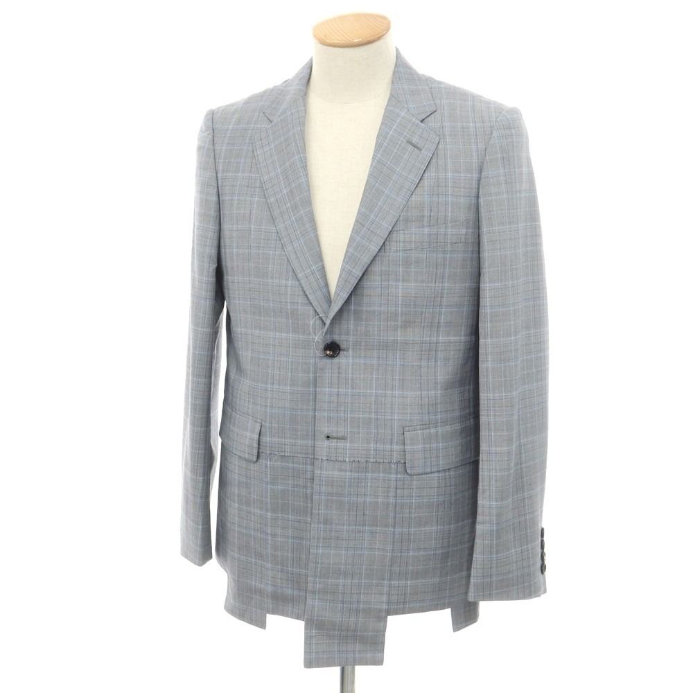 【中古】コムデギャルソン オムドゥ COMME des GARCONS HOMME DEUX 2024年春夏 ウール チェック テーラードジャケット ライトグレーxブルー【サイズS】【GRY】【S/S/A/W】【状態ランクA】【メンズ】【749488】[EPD]｜リタリオリブロ