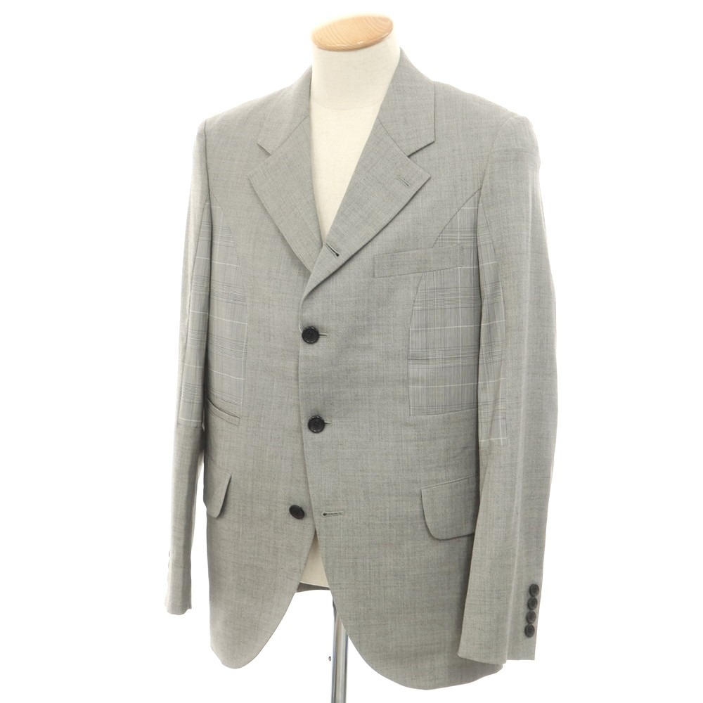 【中古】コムデギャルソン オムドゥ COMME des GARCONS HOMME DEUX 2024年春夏 ウール 切替 テーラードジャケット グレー系【サイズS】【GRY】【S/S】【状態ランクA】【メンズ】【749488】[EPD]