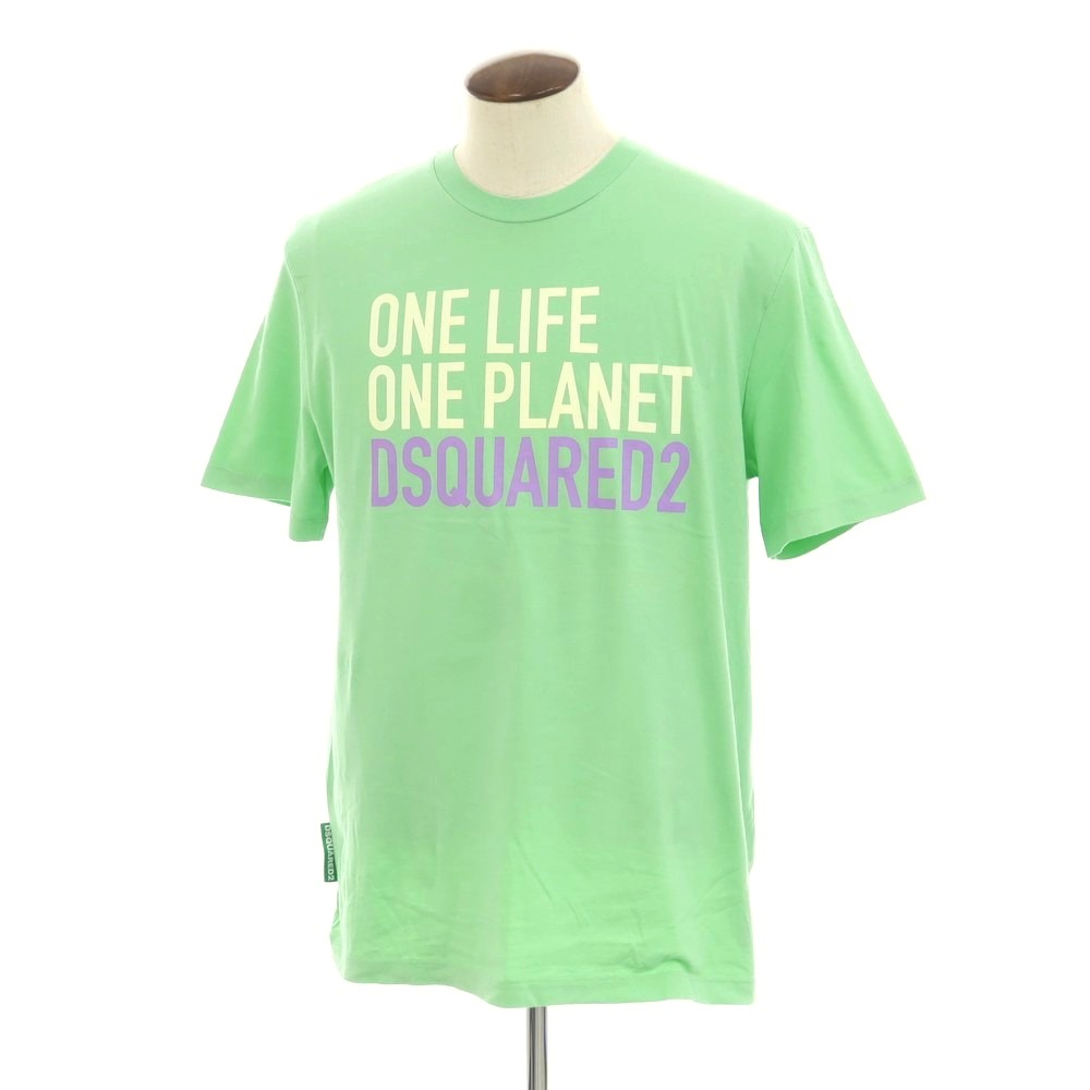【新品】ディースクエアード DSQUARED2 コットン クルーネック 半袖Ｔシャツ ライトグリーン【サイズXL】【GRN】【S/S】【状態ランクN】【メンズ】【749480】[CPD]
