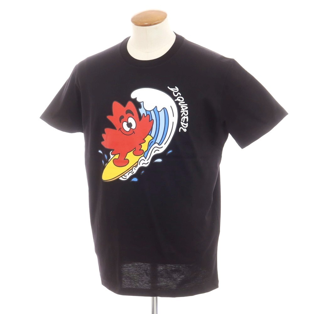 【新品】ディースクエアード DSQUARED2 コットン クルーネック 半袖Ｔシャツ ブラック【サイズL】【BLK】【S/S】【状態ランクN】【メンズ】【749479】[CPD]