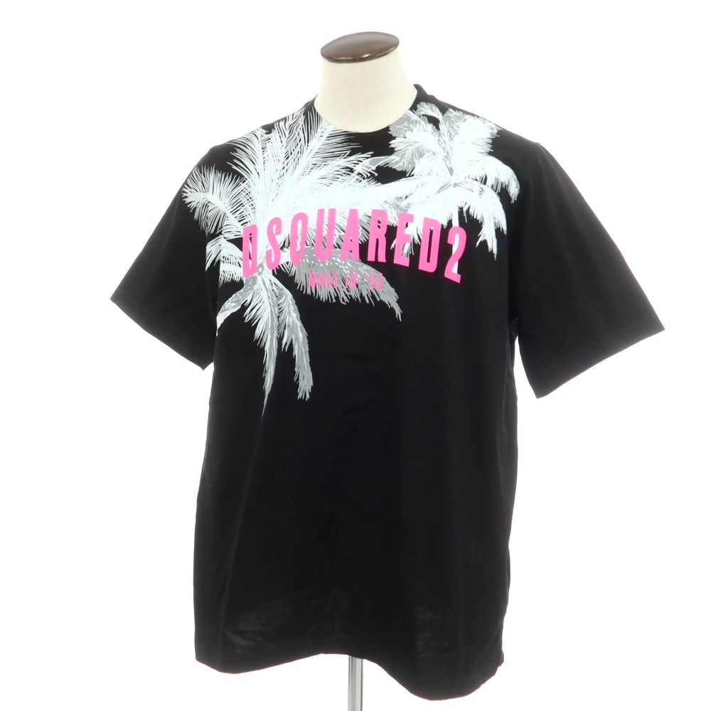 【新品】ディースクエアード DSQUARED2 コットン クルーネック 半袖Ｔシャツ ブラック【サイズXL】【BLK】【S/S】【状態ランクN】【メンズ】【749478】[CPD]
