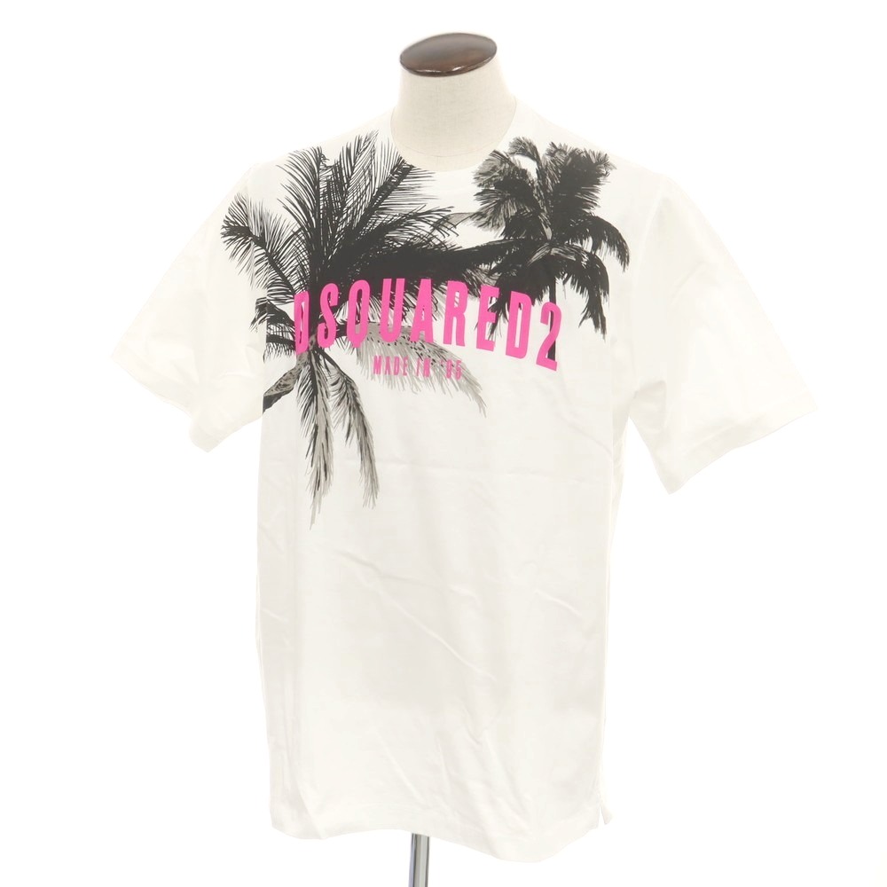 【新品アウトレット】ディースクエアード DSQUARED2 コットン クルーネック 半袖Ｔシャツ ホワイト【サイズXL】【WHT】【S/S】【状態ランクN-】【メンズ】【749477】[CPD]