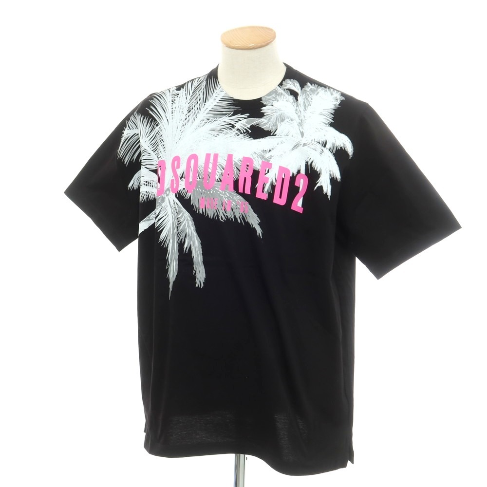 【新品】ディースクエアード DSQUARED2 コットン クルーネック 半袖Ｔシャツ ブラック【サイズS】【BLK】【S/S】【状態ランクN】【メンズ】【749477】[CPD]