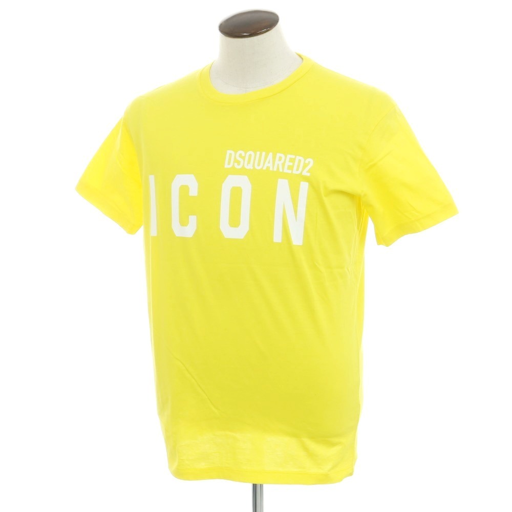 【新品】ディースクエアード DSQUARED2 コットン クルーネック 半袖Ｔシャツ イエロー【サイズL】【YEL】【S/S】【状態ランクN】【メンズ】【749473】[CPD]