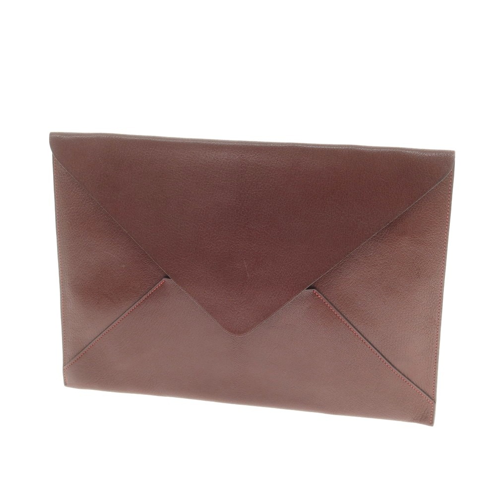 【中古】エルメス HERMES MAISON HERMES TOKYO 2001 シェーブル クラッチペダル御徒面子 ルージュアッシュ【W35xH25】【RED】【S/S/A/W】【物質の状態位置付けるC】【メンズ】【749376】 メンズバッグ-バッグ・小物・ブランド雑貨