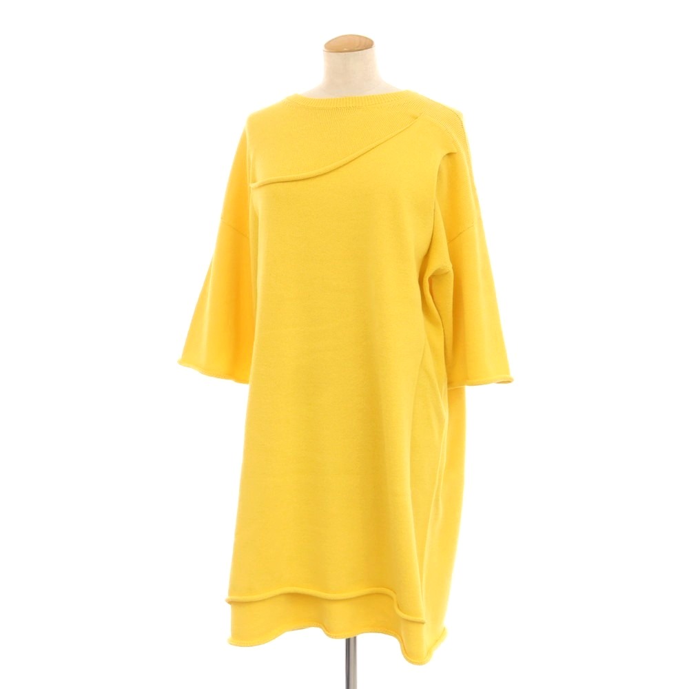 【中古】イッセイミヤケ ISSEY MIYAKE 2025年春夏 クルーネック ニット ワンピース イエロー【サイズ表記なし（L位）】【YEL】【S/S】【状態ランクA】【レディース】【749374】[CPD]