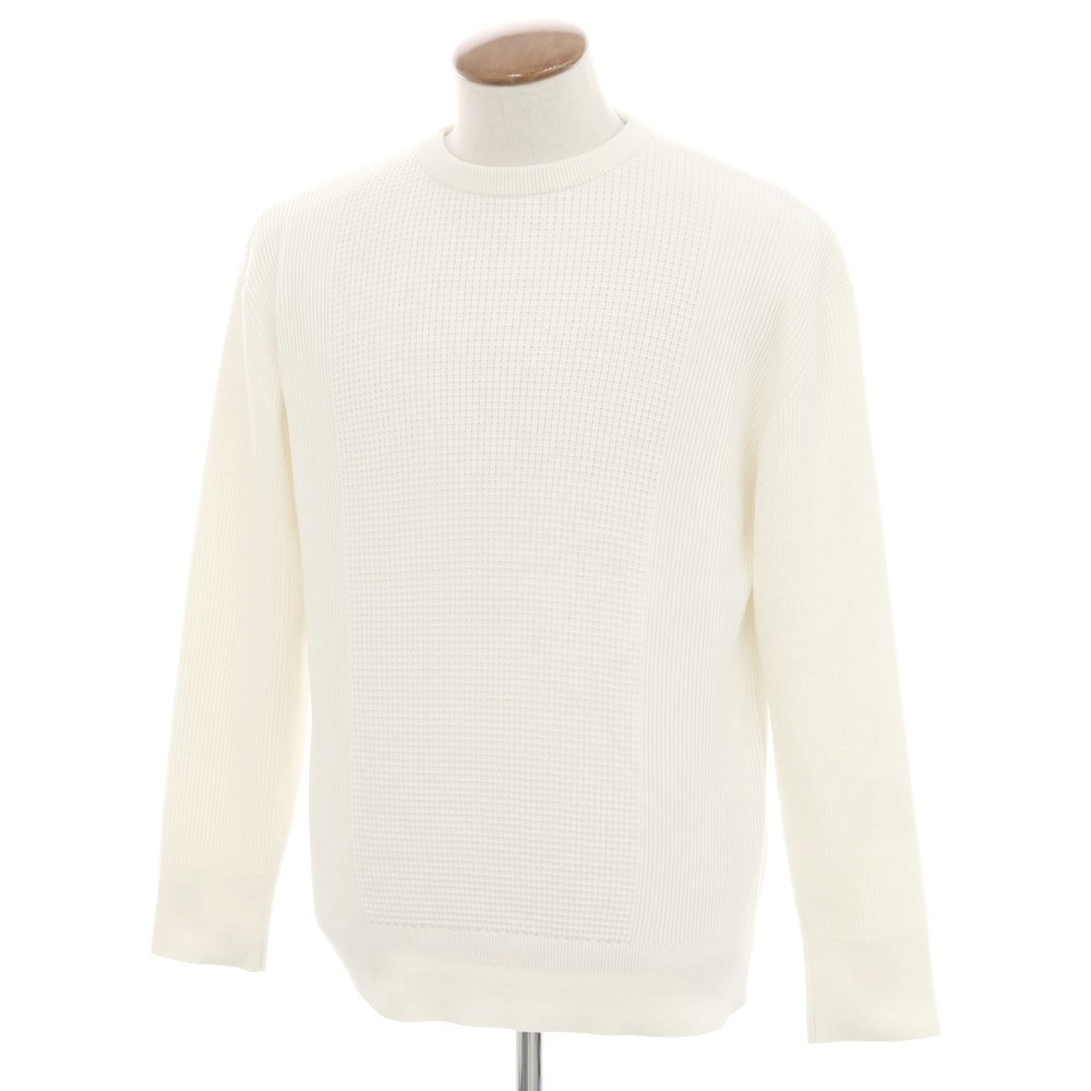 【新品】ヴィルーム V::loom ミドルゲージコットン クルーネック ニット アイボリーホワイト【サイズM】【WHT】【S/S/A/W】【状態ランクN】【メンズ】【749296】[CPD]