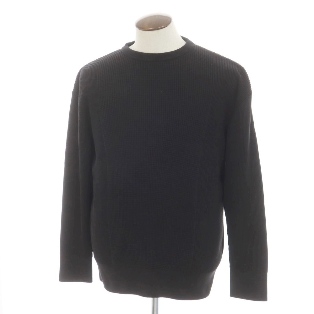 【新品】ヴィルーム V::loom ミドルゲージコットン クルーネック ニット ブラック【サイズL】【BLK】【S/S/A/W】【状態ランクN】【メンズ】【749296】[CPD]