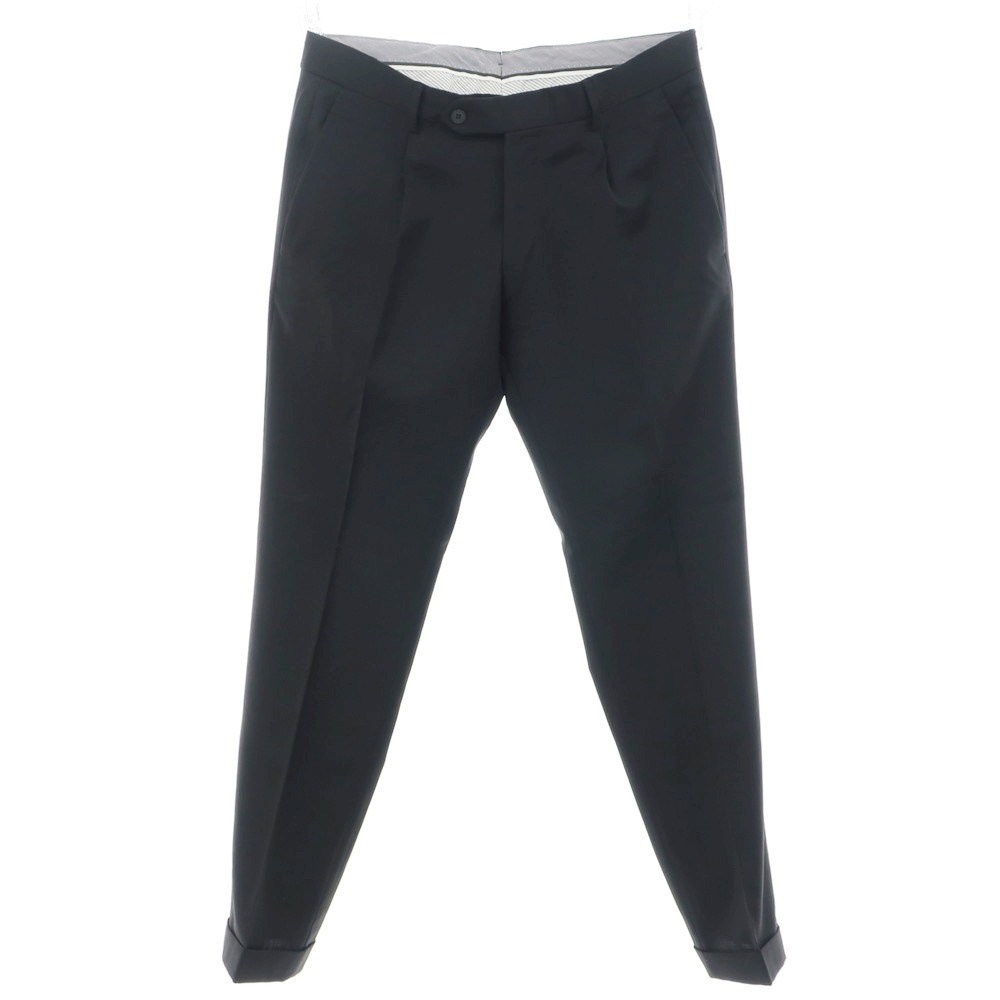 【中古】ルイジ ビアンキ マントヴァ Luigi Bianchi Mantova ウール ドレススラックスパンツ ブラック【サイズ46】【BLK】【S/S】【状態ランクA】【メンズ】【749296】[BPD]